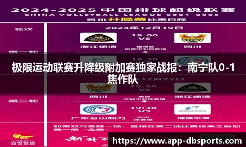 极限运动联赛升降级附加赛独家战报：南宁队0-1焦作队